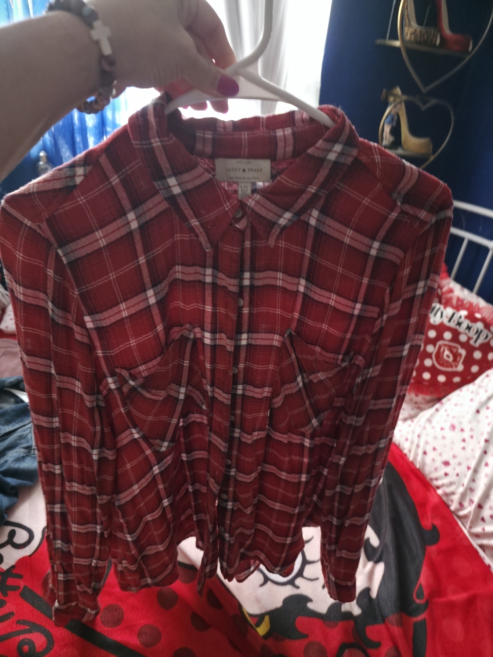 Lucky Brand Red Plaid Button-Down Shirt
